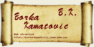 Borka Kamatović vizit kartica